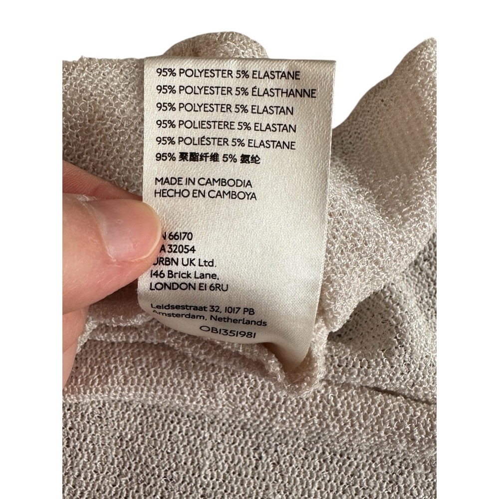 Free People Oversized Knit Balloon Sleeve Blue Bell‎ Henley XS Beige Long Sleeve - Picture 10 of 14